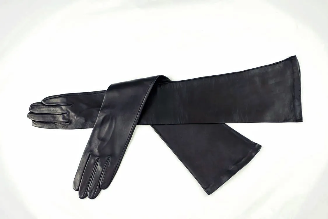 50 cm lange Damen Lederhandschuhe