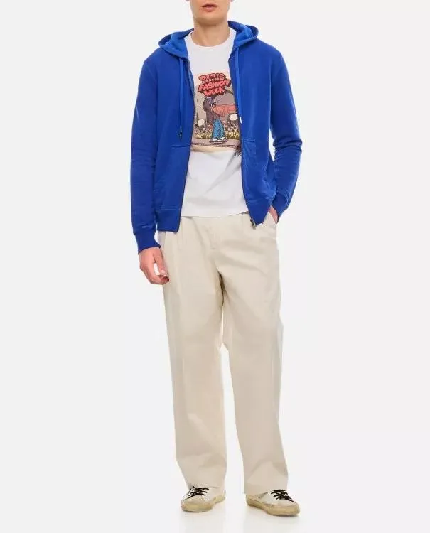   Golden Goose  Cotton Zipped Hoodie Blue