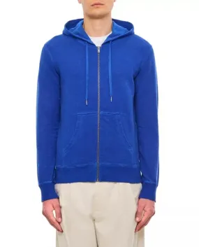   Golden Goose  Cotton Zipped Hoodie Blue