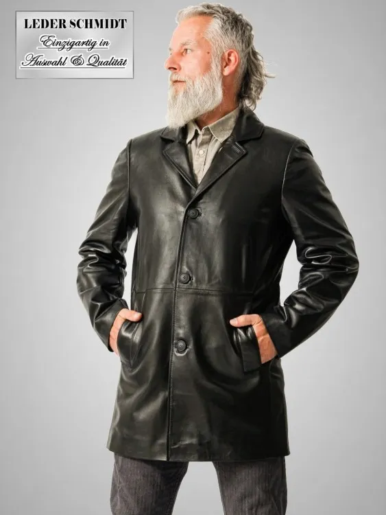 Herren Leder-Mantel-Gehrock