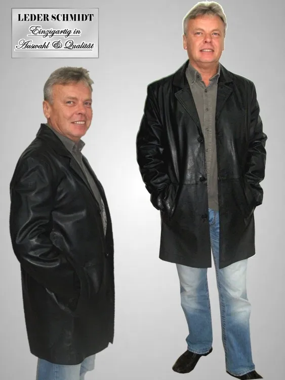 Herren Leder Mantel