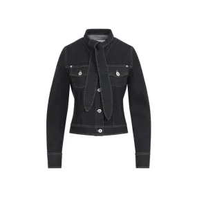   Lanvin  Jacket With Lavallière Collar Blue  Jeans-Jacken 