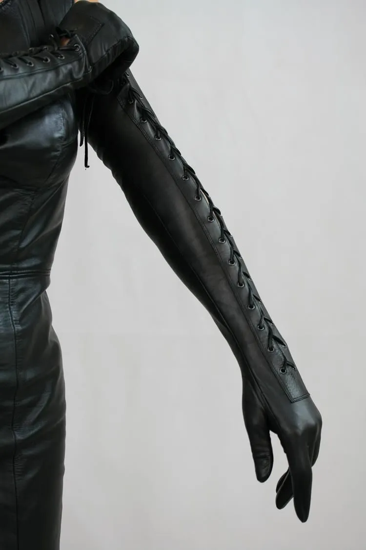 Lederhandschuhe mit Schnürung