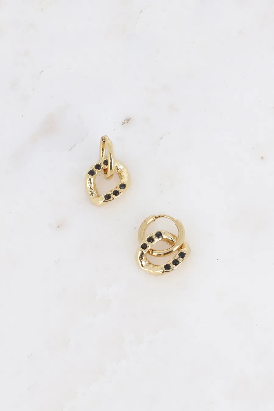 Mini-Creolen – Diamantring, glatt und gestreift mit Zirkoniumoxiden