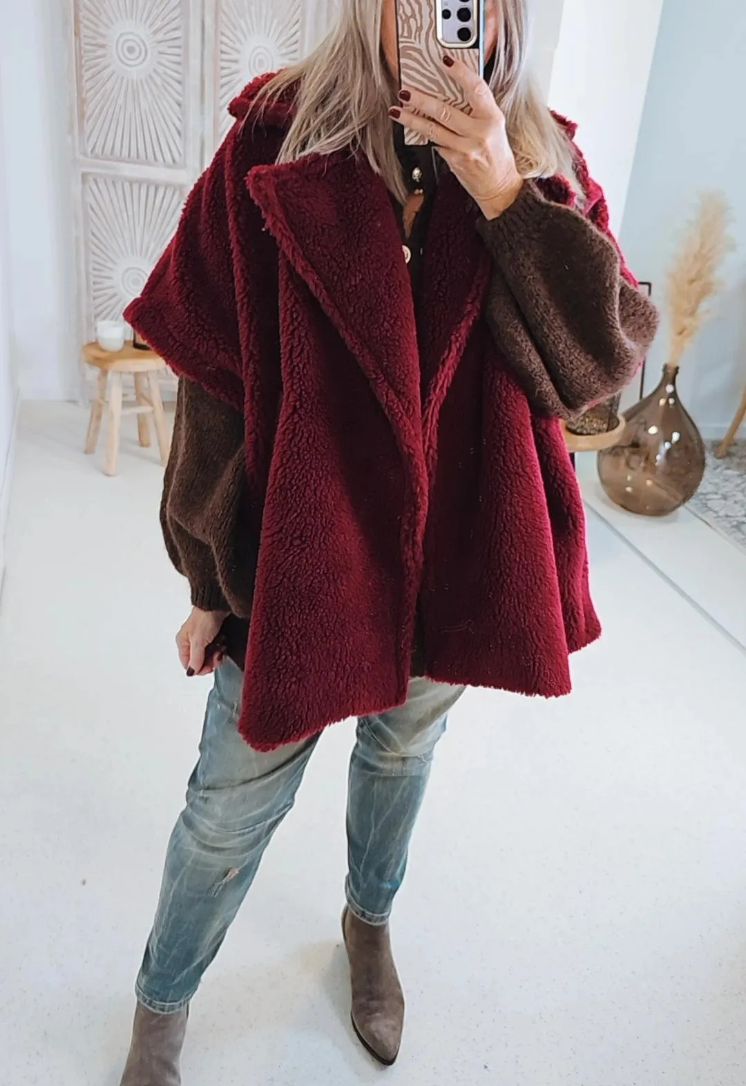 OVERSIZE TEDDY JACKE ABIGAIL Made in Italy 34-48/50