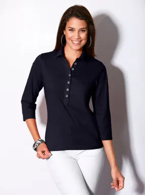 Poloshirt in schwarz