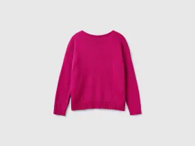 Pullover mit Grafik aus Kunstfell