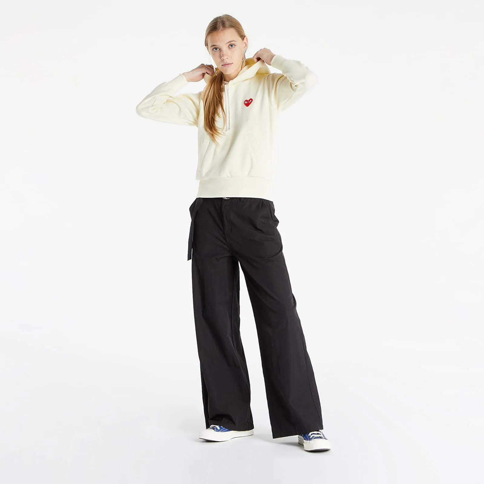 Sweatshirt Comme des Garçons PLAY Sweatshirt Knit Hoodie AZT173 Ivory