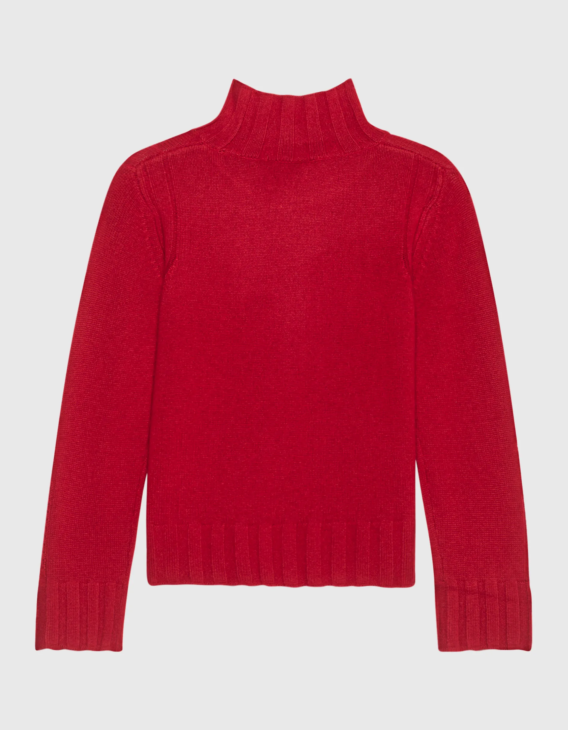 (THE MERCER) N.Y. Cashmere Statement Red // Kaschmirpullover mit Stehkragen