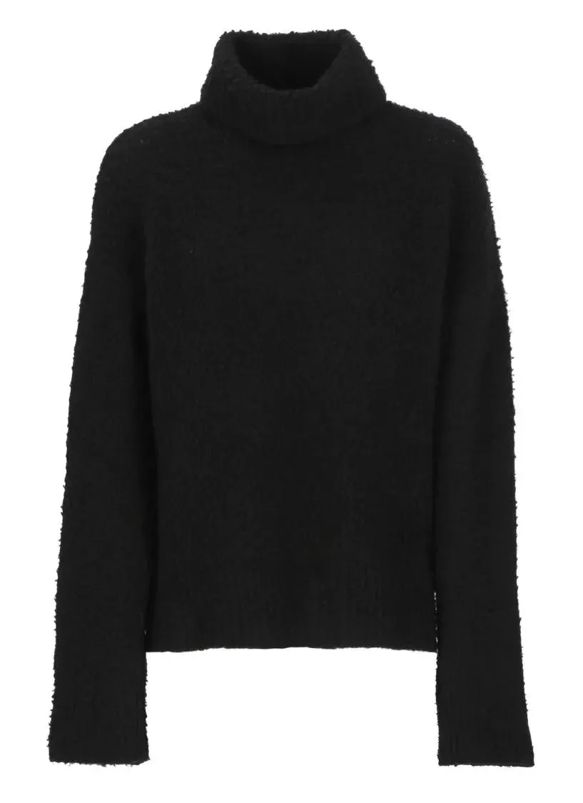   Uma Wang  Black Wool Blend Sweater For Black  Rollkragenpullover 
